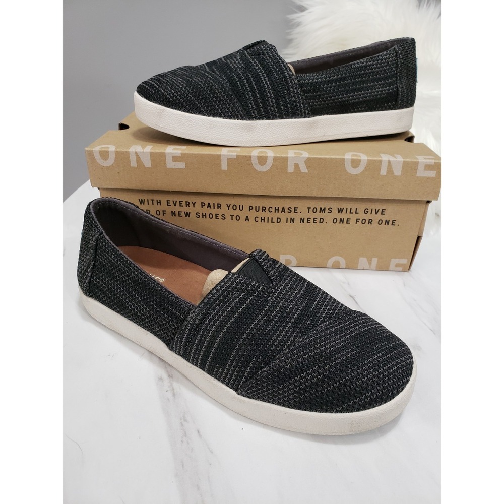 NEW SIZE 5.5 Womens Toms AvalonBlack Multi Knit - Euro 36 Slip On Shoes Sneaker